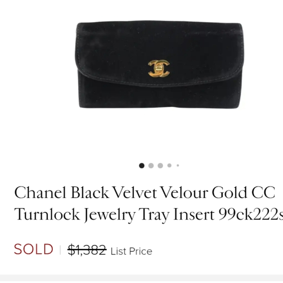 SALE! Auth CHANEL Bag Jewelry Tray Insert Velour Coco Mark W Turn Lock Closure - Picture 2 of 16